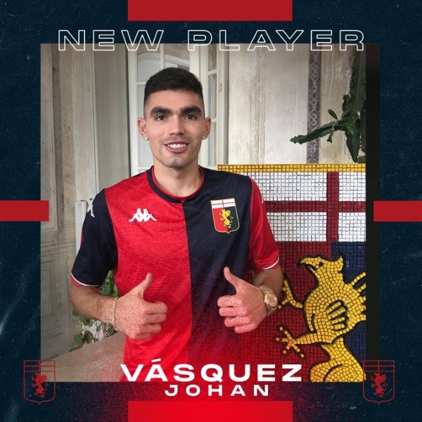 Johan Vázquez recaló en Genoa en agosto del 2021. @GenoaCFC