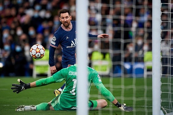 Messi en acción de Champions. Getty.