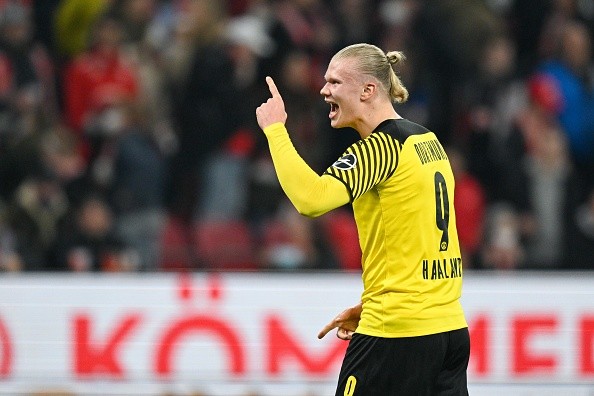 Erling Haaland en acción con Borussia Dortmund. Getty.