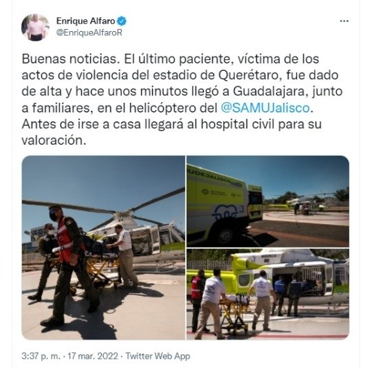 Twitter Enrique Alfaro, Gobernador de Jalisco