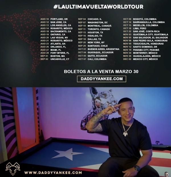 La última gira de Daddy Yankee.