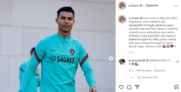 Fuente: Instagram Cristiano Ronaldo (@cristiano)