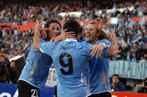 Edinson Cavani, Diego Forlán y Luis Suárez: Getty