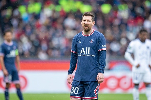 Messi en acción con PSG. Getty.