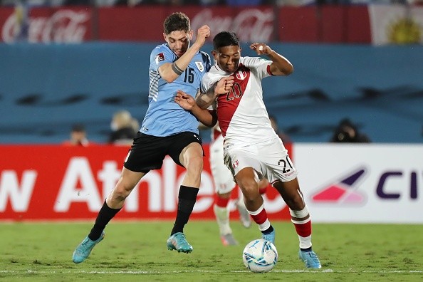 Valverde en acción con Uruguay. Getty.