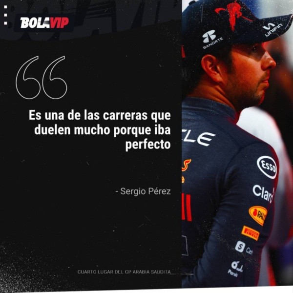 Sergio Pérez, dolido con el 4to lugar (Bolavip)