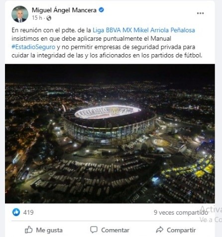 Miguel Ángel Mancera Facebook