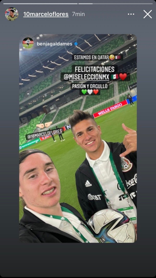 Historia en Instagram de Marcelo Flores (@10marceloflores)