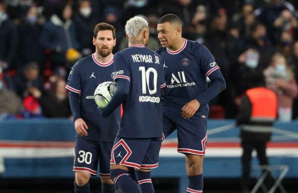 Lionel Messi, Neymar y Kylian Mbappé con PSG: Getty