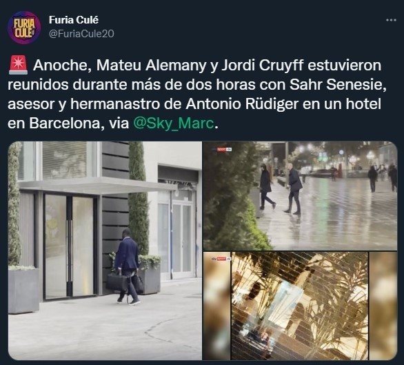Hubo una reunión por Rüdiger en Barcelona