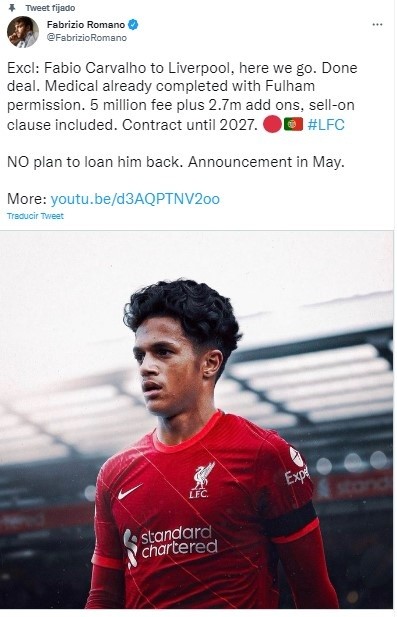 Fuente: Twitter Fabrizio Romano (@FabrizioRomano)