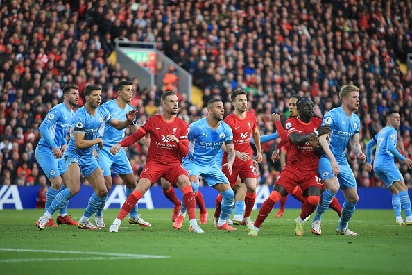 Partido de primera vuelta de Liverpool y City. Getty.