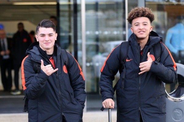 Brahim Díaz y Jadon Sancho en la cantera del City: Getty