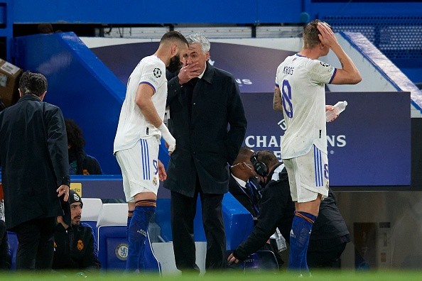 Ancelotti en dirección de Real Madrid. Getty.