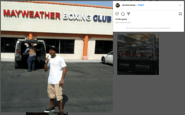 Don Moore outside Mayweather Jr.&#039;s gym in Las Vegas. (Instagram: @donthechamp)