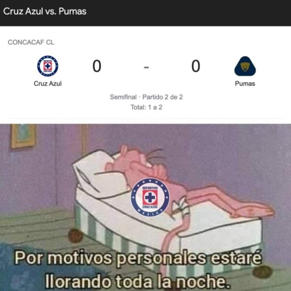 Meme de Cruz Azul vs. Pumas (Twitter)