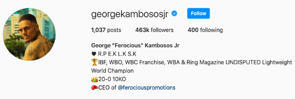 George Kambosos Jr. (Instagram: georgekambososjr)