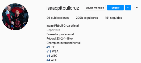 Isaac Cruz (Instagram: isaacpitbullcruz)