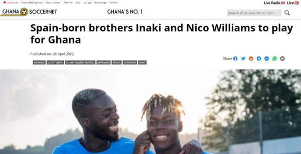 Iñaki y Nico Williams jugarían para Ghana en Qatar 2022