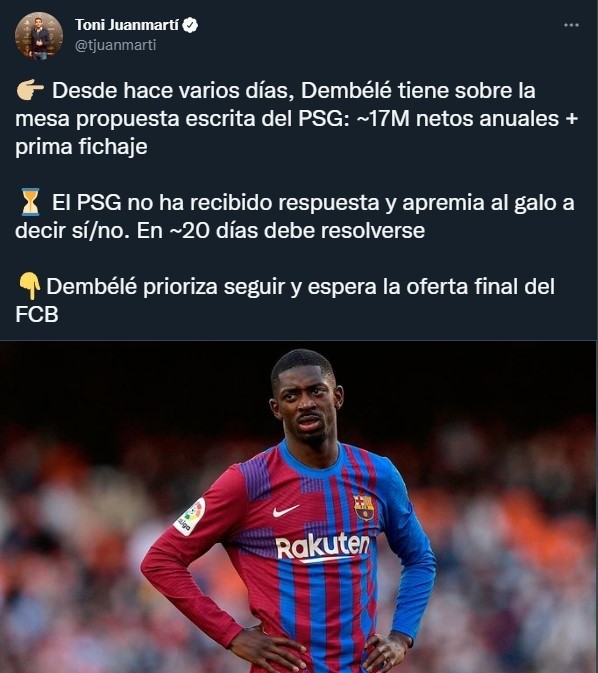Dembélé y la mega oferta que PSG le hizo