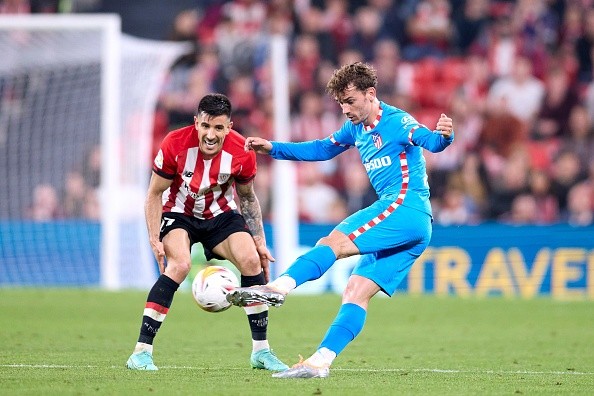 Griezmann en acción ante Athletic. Getty.