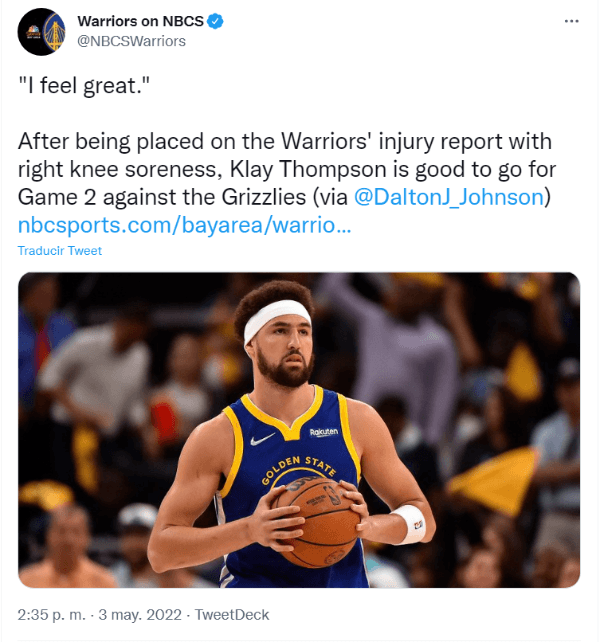 Twitter: @NBCSWarriors