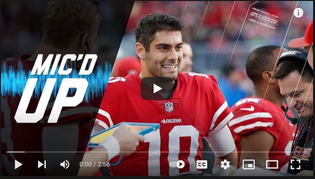 Jimmy G mic'd up NFL Films