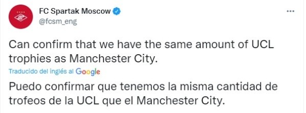 Tuit de Spartak. Twitter.