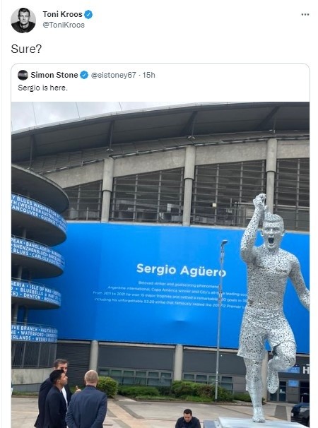 Reacción de Kroos. Twitter.