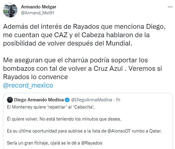Información de Armando Melgar (TW Armando Melgar)