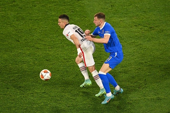 Acción entre Frankfurt y Rangers. Getty.