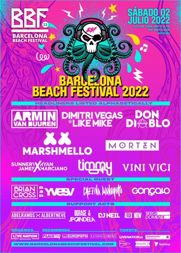 El Line up del festival.