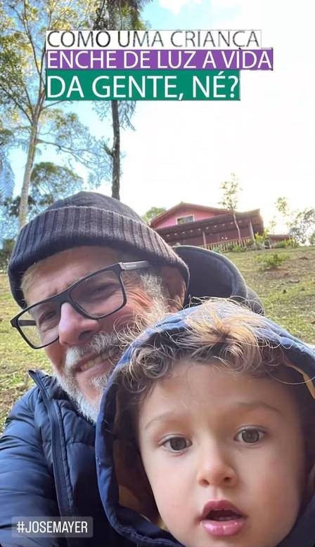 José Mayer com o neto - Foto: Instagram @josemayerarte