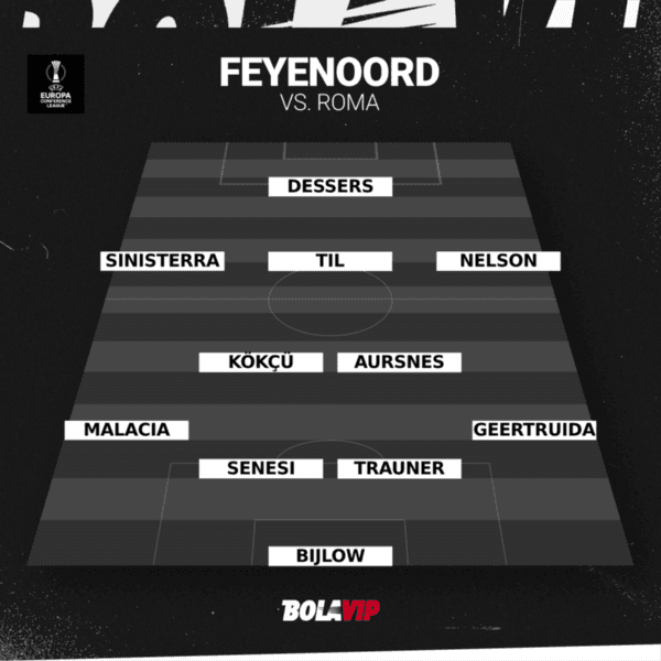 El once de Feyenoord para jugar ante Roma