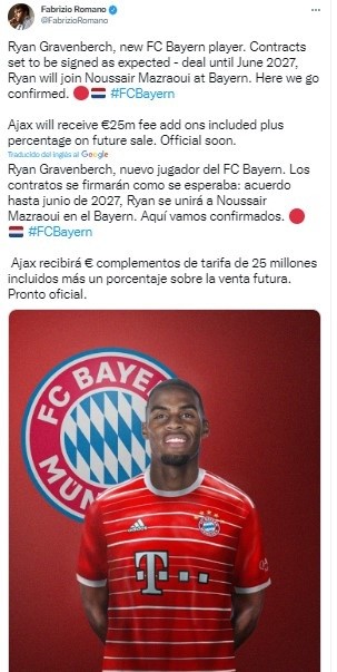 Ryan Gravenberch a Bayern, según Romano.