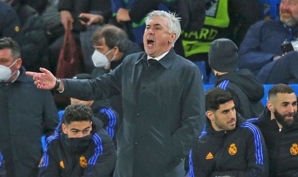 Ancelotti en dirección de Real Madrid. Getty.