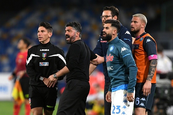 Gattuso en dirección de Napoli. Getty.