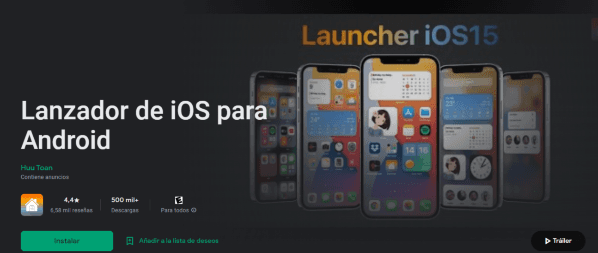 Launcher iOS15. Fuente: (Google Play)
