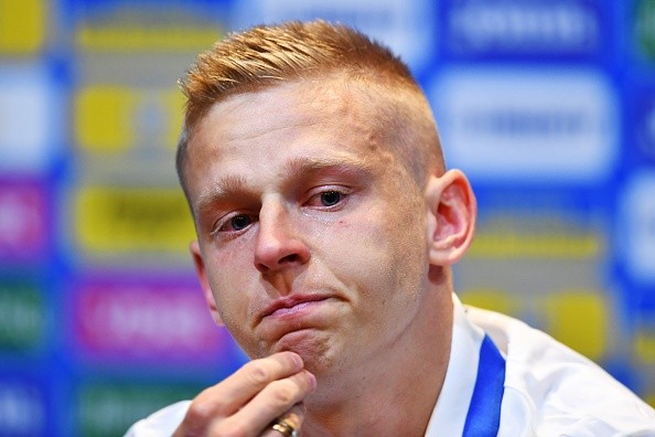 Zinchenko fue motivo de noticia por sus lágrimas antes de partido con Ucrania. Getty.