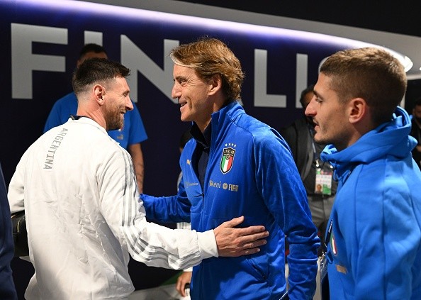 Mancini en la previa del partido. Getty.