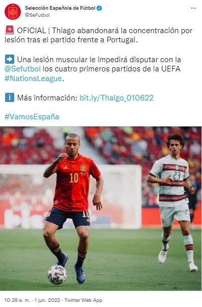 Fuente: Twitter Selección de España (@SeFutbol)