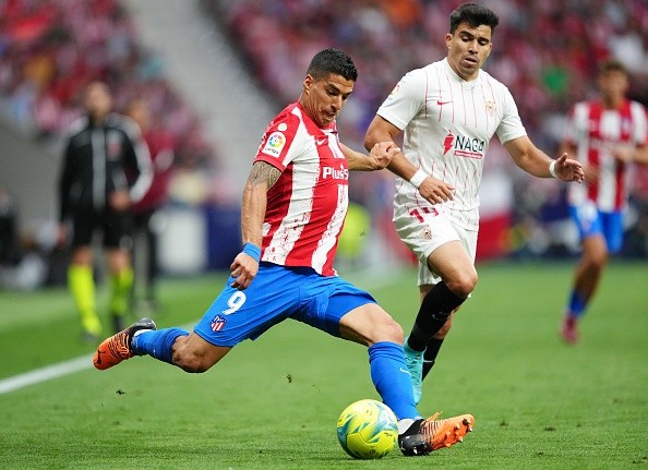 Luis Suárez en Atlético. Getty.