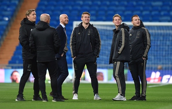 Ten Hag con de Jong en Ajax. Getty.