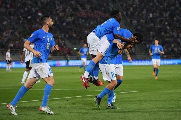 Festejo de gol de Italia. Getty.