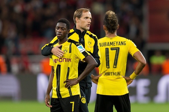 Dembélé con Tuchel en Dortmund. Getty.