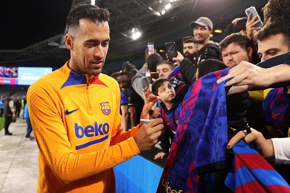 Busquets, ídolo en Barcelona. Getty.