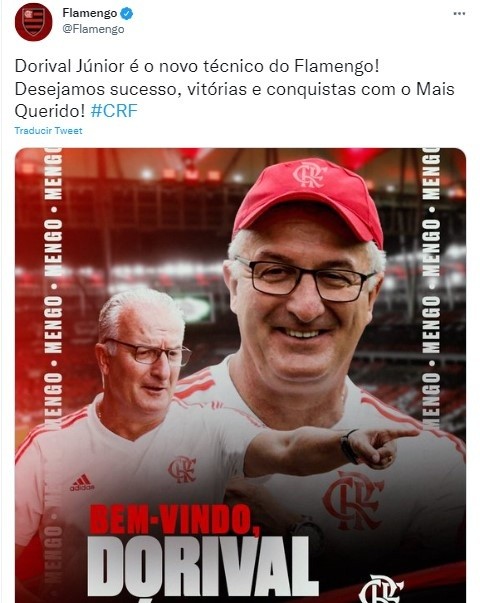 Dorival Junior en Flamengo. Twitter @Flamengo.