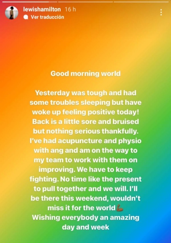 Hamilton - mensaje post Azerbaiyán