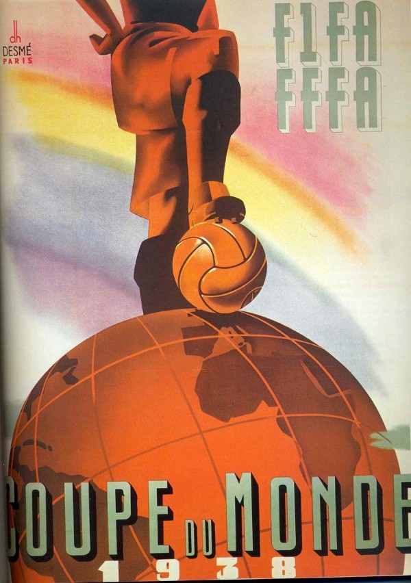 Así fue el póster de la Copa del Mundo de 1938.