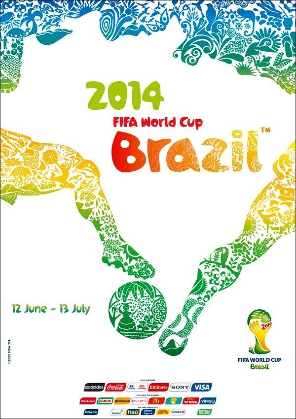 Póster oficial para el Mundial de Brasil 2014.